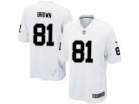 Men's Nike Oakland Raiders #81 Tim Brown Game White NFL Jersey