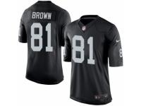 Men's Nike Oakland Raiders #81 Tim Brown Limited Black Team Color NFL Jersey