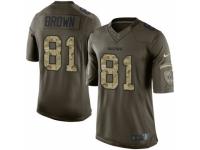 Men's Nike Oakland Raiders #81 Tim Brown Limited Green Salute to Service NFL Jersey