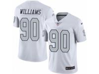 Men's Nike Oakland Raiders #90 Dan Williams Limited White Rush NFL Jersey