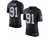 Men's Nike Oakland Raiders #91 Justin Tuck Elite Black Team Color NFL Jersey