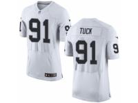 Men's Nike Oakland Raiders #91 Justin Tuck Elite White NFL Jersey