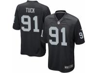 Men's Nike Oakland Raiders #91 Justin Tuck Game Black Team Color NFL Jersey