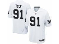 Men's Nike Oakland Raiders #91 Justin Tuck Game White NFL Jersey