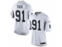 Men's Nike Oakland Raiders #91 Justin Tuck Limited White NFL Jersey