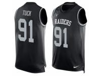 Men's Nike Oakland Raiders #91 Shilique Calhoun Black Player Name & Number Tank Top NFL Jersey