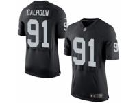Men's Nike Oakland Raiders #91 Shilique Calhoun Elite Black Team Color NFL Jersey