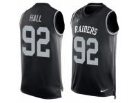 Men's Nike Oakland Raiders #92 P.J. Hall Black Player Name & Number Tank Top NFL Jersey