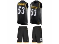 Men's Nike Pittsburgh Steelers #53 Maurkice Pouncey Black Tank Top Suit NFL Jersey