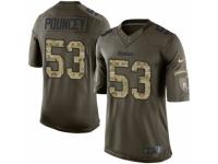 Men's Nike Pittsburgh Steelers #53 Maurkice Pouncey Limited Green Salute to Service NFL Jersey