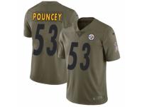 Men's Nike Pittsburgh Steelers #53 Maurkice Pouncey Limited Olive 2017 Salute to Service NFL Jersey