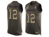 Men's Nike San Diego Chargers #12 Travis Benjamin Green Salute to Service Tank Top NFL Jersey