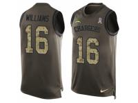 Men's Nike San Diego Chargers #16 Tyrell Williams Green Salute to Service Tank Top NFL Jersey