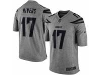 Men's Nike San Diego Chargers #17 Philip Rivers Limited Gray Gridiron NFL Jersey