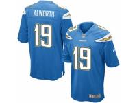 Men's Nike San Diego Chargers #19 Lance Alworth Game Electric Blue Alternate NFL Jersey