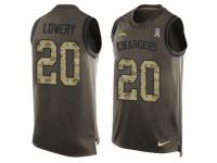 Men's Nike San Diego Chargers #20 Dwight Lowery Green Salute to Service Tank Top NFL Jersey