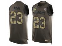 Men's Nike San Diego Chargers #23 Dexter McCoil Green Salute to Service Tank Top NFL Jersey