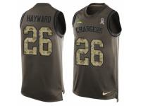 Men's Nike San Diego Chargers #26 Casey Hayward Green Salute to Service Tank Top NFL Jersey