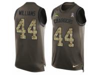 Men's Nike San Diego Chargers #44 Andre Williams Green Salute to Service Tank Top NFL Jersey