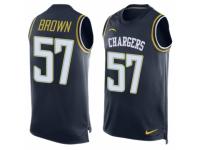 Men's Nike San Diego Chargers #57 Jatavis Brown Navy Blue Player Name & Number Tank Top NFL Jersey