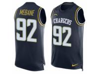 Men's Nike San Diego Chargers #92 Brandon Mebane Navy Blue Player Name & Number Tank Top NFL Jersey