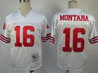 Men's Nike San Francisco 49ers #16 Joe Montana White Throwback Jersey