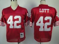 Men's Nike San Francisco 49ers #42 Ronnie Lott Team Color Throwback Jersey