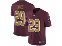 Men's Nike Washington Redskins #29 Derrius Guice Burgundy Red-Gold Number Alternate 80TH Anniversary Vapor Untouchable Limited Player NFL Jersey