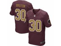 Men's Nike Washington Redskins #30 David Bruton Elite Burgundy Red Gold Number Alternate 80TH Anniversary NFL Jersey