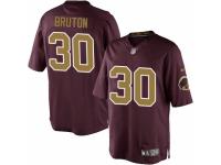 Men's Nike Washington Redskins #30 David Bruton Limited Burgundy Red Gold Number Alternate 80TH Anniversary NFL Jersey