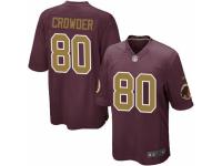 Men's Nike Washington Redskins #80 Jamison Crowder Game Burgundy Red Gold Number Alternate 80TH Anniversary NFL Jersey