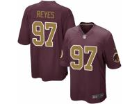 Men's Nike Washington Redskins #97 Kendall Reyes Game Burgundy Red Gold Number Alternate 80TH Anniversary NFL Jersey