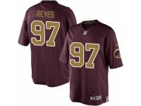 Men's Nike Washington Redskins #97 Kendall Reyes Limited Burgundy Red Gold Number Alternate 80TH Anniversary NFL Jersey