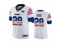 Men's Oakland Raiders #28 Josh Jacobs White Independence Day Limited Football Jersey