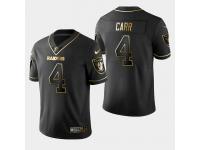 Men's Oakland Raiders #4 Derek Carr Golden Edition Vapor Untouchable Limited Jersey - Black