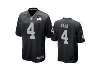 Men's Oakland Raiders Derek Carr Black 60th Anniversary Game Jersey