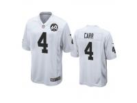 Men's Oakland Raiders Derek Carr White 60th Anniversary Game Jersey