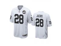 Men's Oakland Raiders Josh Jacobs White 60th Anniversary Game Jersey