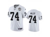 Men's Oakland Raiders Kolton Miller White 60th Anniversary Vapor Limited Jersey