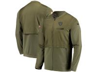 Men's Oakland Raiders Nike Olive Salute to Service Sideline Hybrid Full-Zip Jacket