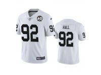 Men's Oakland Raiders P.J. Hall White 60th Anniversary Vapor Limited Jersey