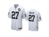 Men's Oakland Raiders Trayvon Mullen White 60th Anniversary Game Jersey