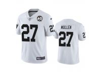 Men's Oakland Raiders Trayvon Mullen White 60th Anniversary Vapor Limited Jersey