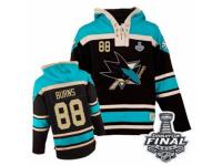 Men's Old Time Hockey San Jose Sharks #88 Brent Burns Black Sawyer Hooded Sweatshirt 2016 Stanley Cup Final Bound