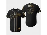 Men's Orioles 2019 Black Golden Edition Dylan Bundy Flex Base Stitched Jersey