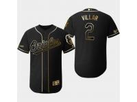 Men's Orioles 2019 Black Golden Edition Jonathan Villar Flex Base Stitched Jersey