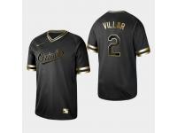 Men's Orioles 2019 Black Golden Edition Jonathan Villar V-Neck Stitched Jersey