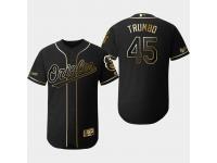 Men's Orioles 2019 Black Golden Edition Mark Trumbo Flex Base Stitched Jersey