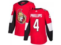 Men's Ottawa Senators #4 Chris Phillips adidas Red Authentic Jersey