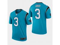 Men's Panthers #3 Will Grier 2019 NFL Draft Color Rush Legend Jersey - Blue